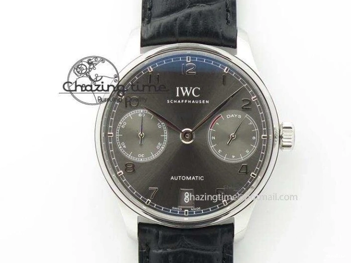 MIROTIME 0408 Portuguese Chrono IW3716 RSF 1:1 Best Edition Blue Dial on Black Leather Strap A RelaxedFit 7045